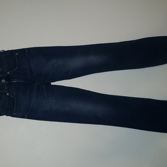 EXPRESS High Rise Dark Wash Barely Boot Jeans - Picture 3 of 10
